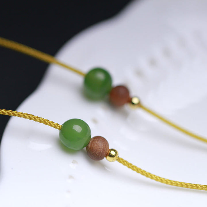 Natural Hetian Jade Small Bag Pattern Prosperity String Necklace Pendant - image 6