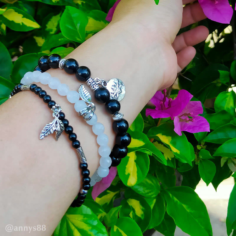 Buddha Stones 3PCS Natural Quartz Crystal Beaded Healing Energy Lotus Bracelet - image 11