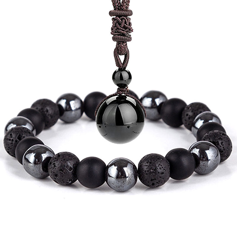 Buddha Stones Tibetan Tiger's Eye Bracelet Necklace Set - 4 - image 17