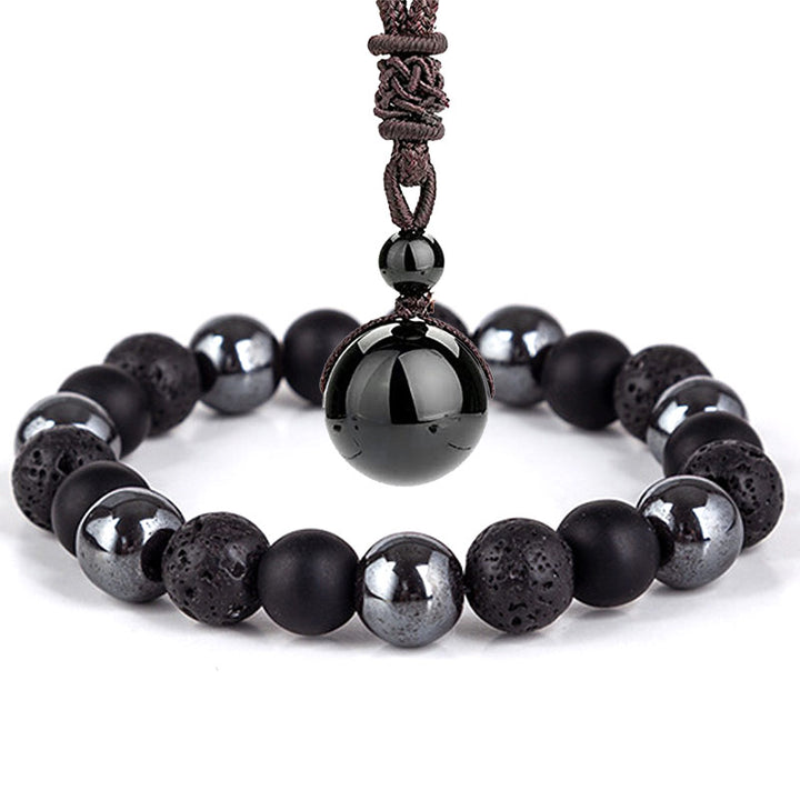 Buddha Stones Tibetan Tiger's Eye Bracelet Necklace Set - 4 - image 17