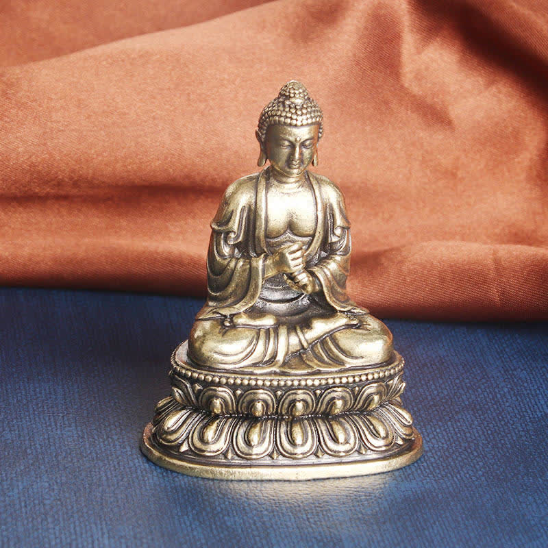 Buddha Stones Tathagata Buddha Serenity Copper Statue Decoration - image 2