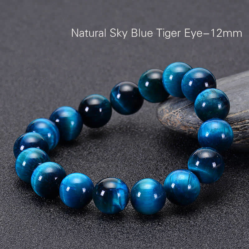 Buddha Stones Blue Tiger Eye Protection Bracelet - 0.47 in (12 mm) - image 9