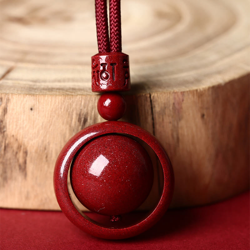 Buddha Stones Cinnabar Om Mani Padme Hum PiXiu Blessing Lucky Bead Necklace Pendant - image 4