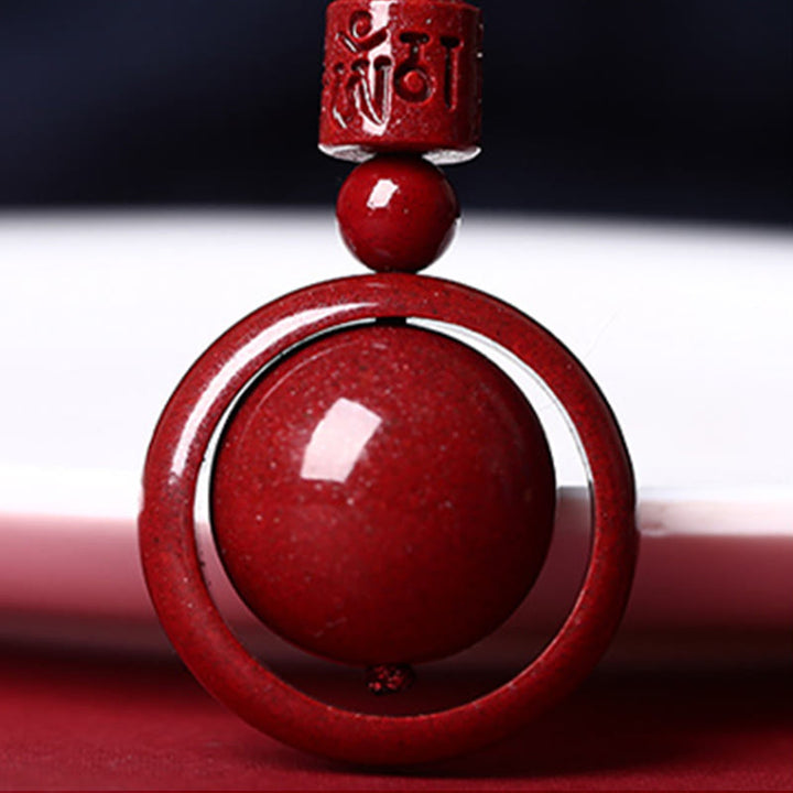 Buddha Stones Cinnabar Om Mani Padme Hum PiXiu Blessing Lucky Bead Necklace Pendant - image 20