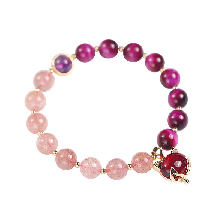 Buddha Stones Natural Strawberry Quartz Pixiu Love Bracelet - image 4