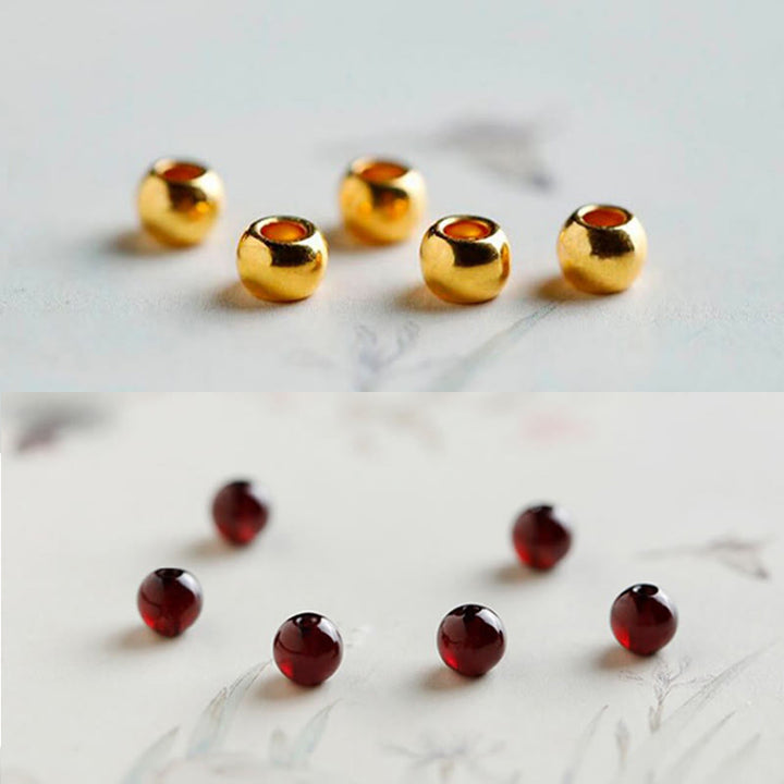 Buddha Stones 999 Gold Koi Fish Natural Garnet Protection Bracelet - image 15
