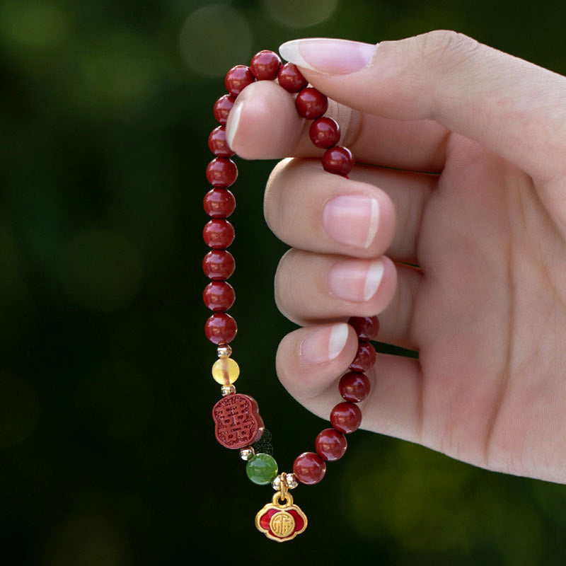 Buddha Stones Cinnabar Happiness Calm Bracelet - image 1
