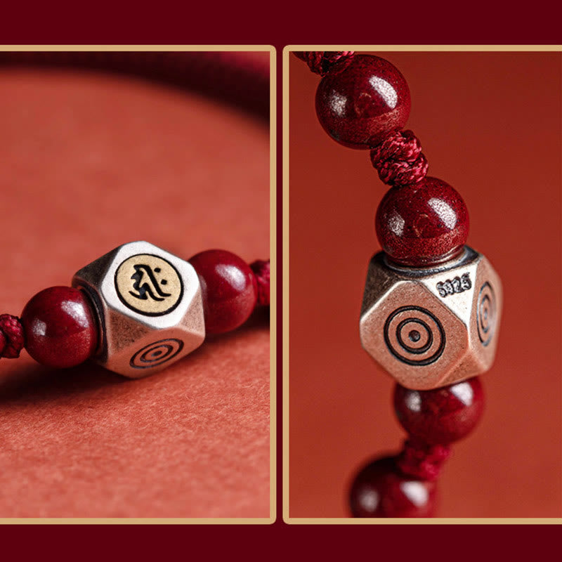 Buddha Stones 925 Sterling Silver Chinese Zodiac Natal Buddha Cinnabar Calm Bracelet - image 3