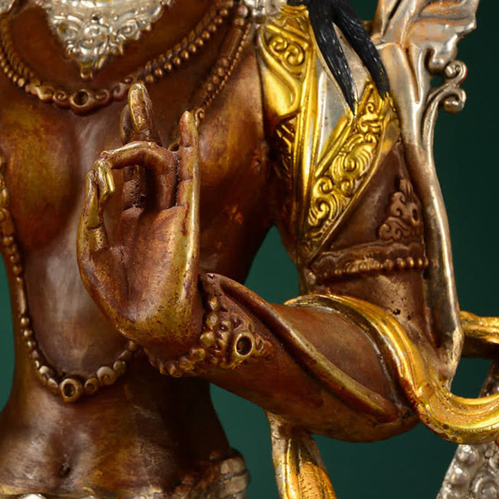 Buddha Stones Bodhisattva Green Tara Hope Copper Statue Decoration - image 12