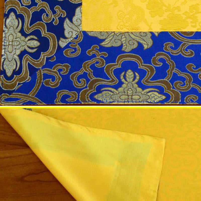 Brocade Prayer Altar Flower Vajra Dragon Pattern Auspicious Symbols Table Runner - image 12