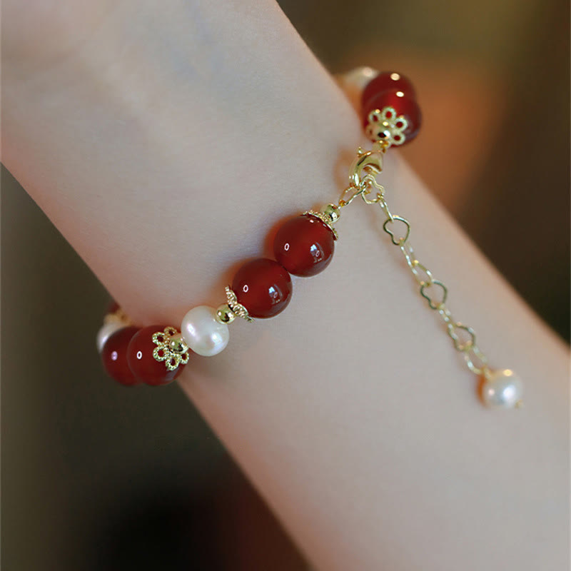 Buddha Stones Red Agate Pearl Confidence Self-acceptance Bracelet - image 6
