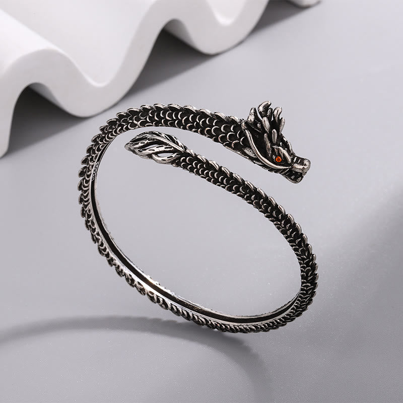 Buddha Stones Dragon Scales Pattern Luck Protection Bracelet Bangle - image 3