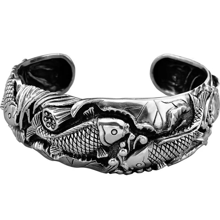 Buddha Stones Buddha Stones Koi Fish Lotus Luck Wealth Bracelet Bangle - image 8
