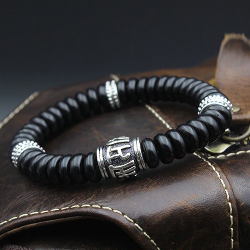 Buddha Stones Natural Tibetan Coconut Shell Om Mani Padme Hum Positive Bracelet - image 6