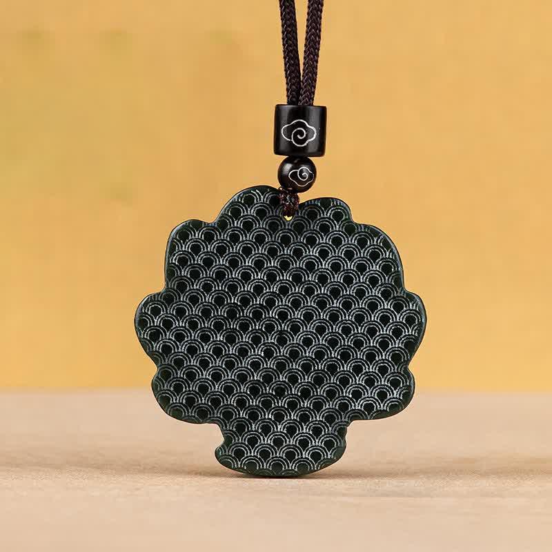 Hetian Cyan Jade Nine Tailed Fox Luck Necklace String Pendant - image 10