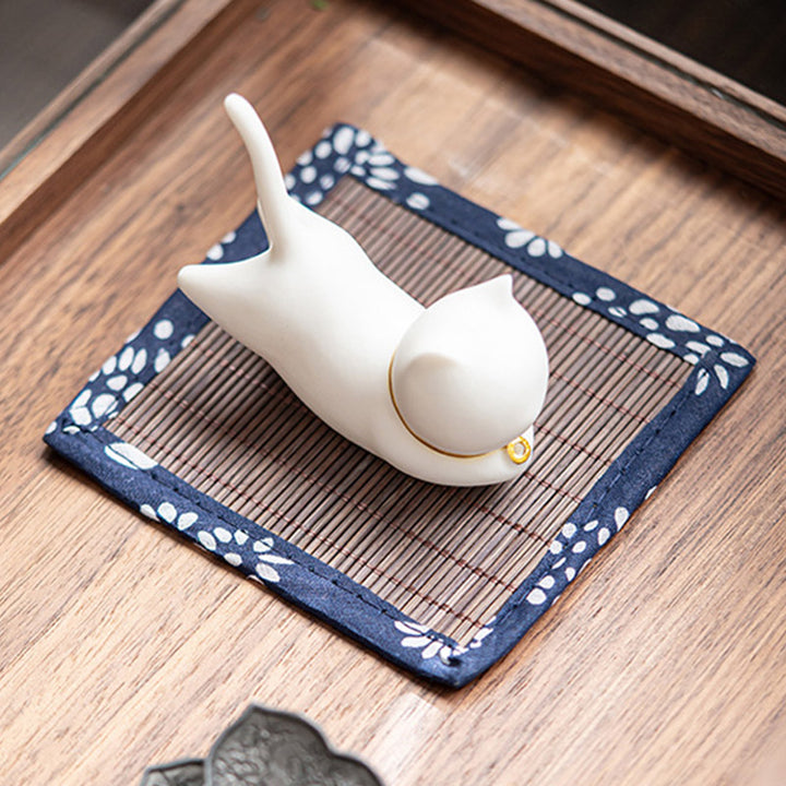 Lovely Cat Panda Ceramic Blessing Incense Burner Decoration - image 3