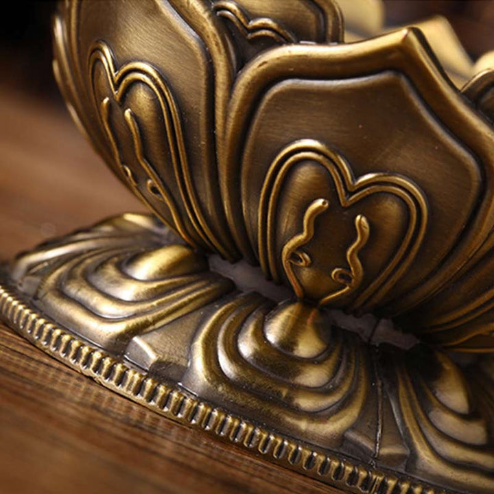 Buddha Stones Tibetan Lotus Shaped Purify Incense Burner - image 12