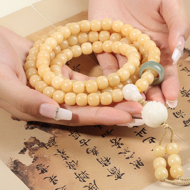 Buddha Stones Natural Bodhi Seed Lotus Dzi Bead Peace Harmony Charm Bracelet - image 4