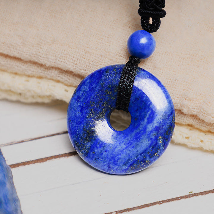 Buddha Stones Lucky Coin Pendant Healing Crystal Gemstone Necklace - image 28