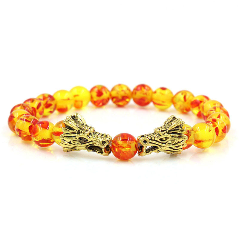 Buddha Stones White Turquoise Lava Rock Dragon Blessing Beaded Bracelet - image 13