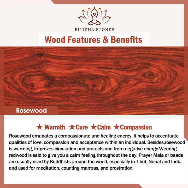 Buddha Stones Tibetan Rosewood Mala Protection Calm Bracelet - image 7