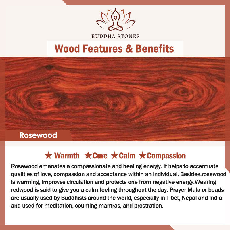 Buddha Stones Tibetan Rosewood Lotus Mala Protection Calm Necklace Bracelet - image 5