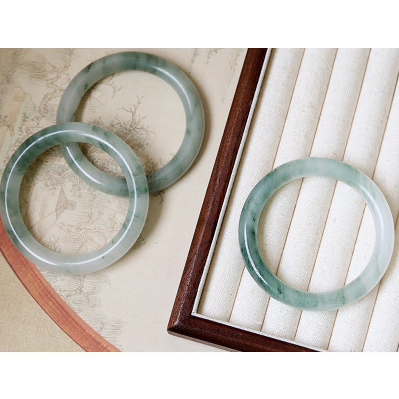 Buddha Stones Natural Jade Luck Prosperity Bangle Bracelet - image 11