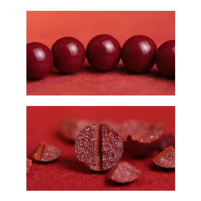 Buddha Stones Natural Cinnabar Lucky Koi Fish Hetian Jade Bead Blessing Bracelet - image 6