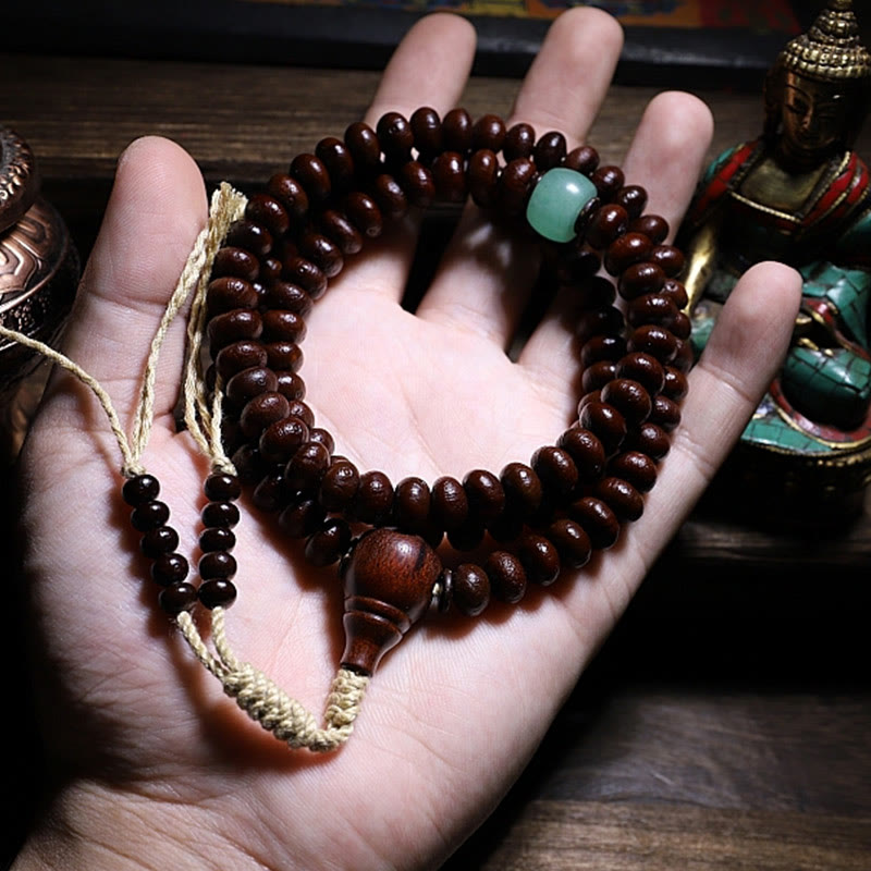 Buddha Stones Natural Tibet 108 Mala Beads Purple Bodhi Seed Three-eyed Dzi Bead Copper Dorje Harmony Bracelet - image 18