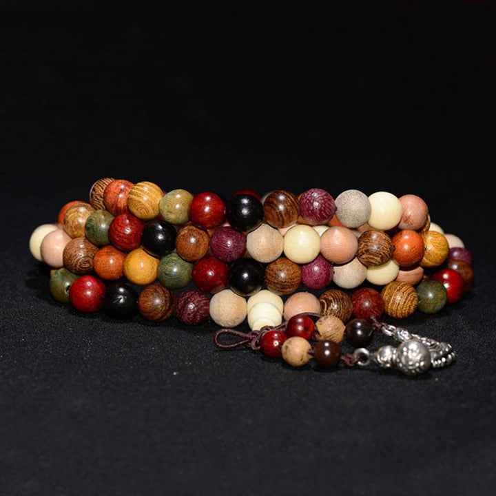 Buddha Stones  108 Beads Wenge Wood Mala Blessing Meditation Bracelet - image 5