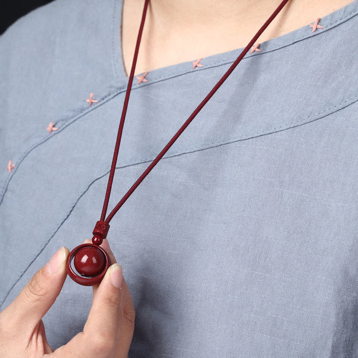 Buddha Stones Cinnabar Om Mani Padme Hum PiXiu Blessing Lucky Bead Necklace Pendant - image 11