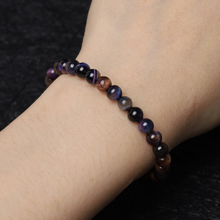 Buddha Stones Natural Purple Tiger Eye Protection Strength Bracelet - 8mm - image 14