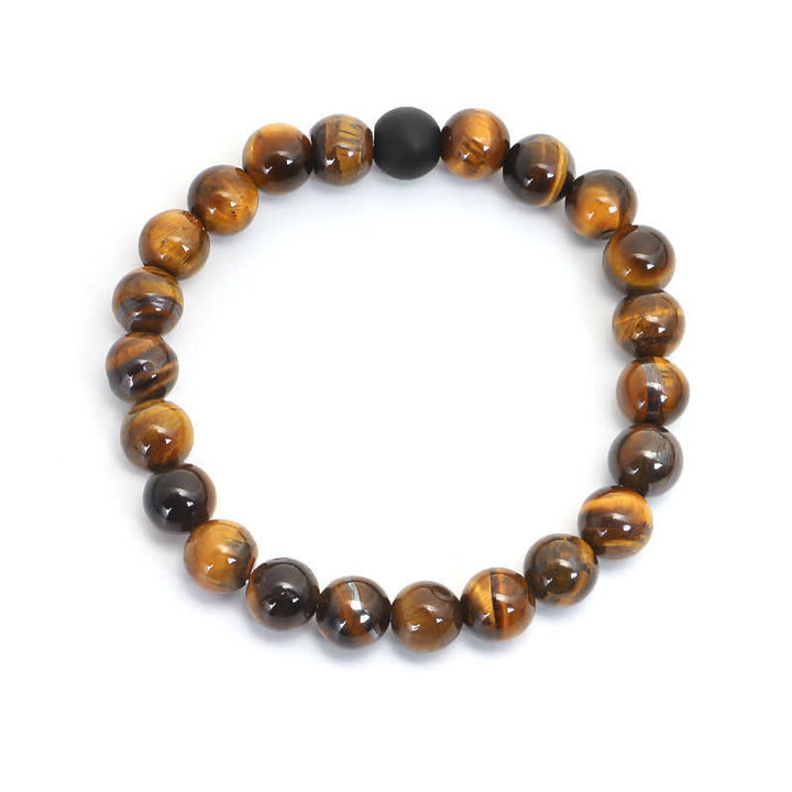 Buddha Stones 108 Beads Mala Tiger Eye Protection Tassel Bracelet - Bracelet - image 3
