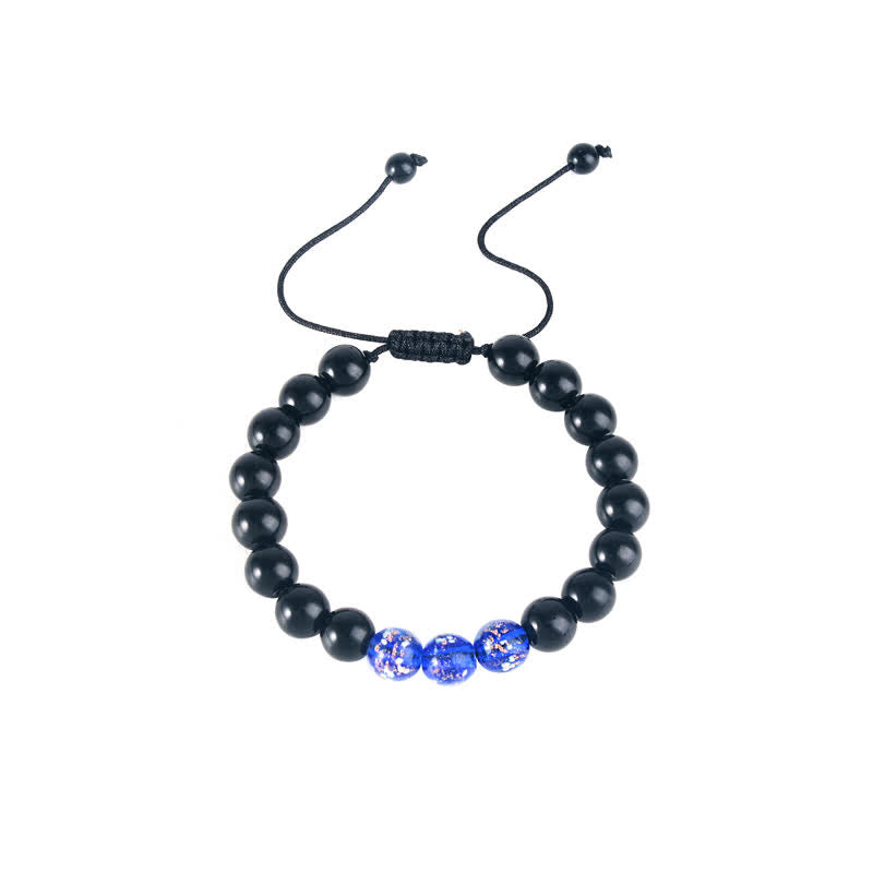 Buddha Stones Black Obsidian Luminous Glowstone Strength Bracelet - image 16