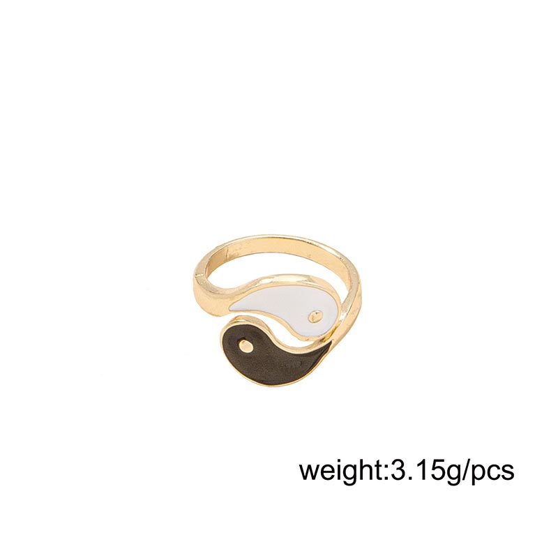 Yin Yang Symbol Adjustable Blessing Couple Ring - image 6