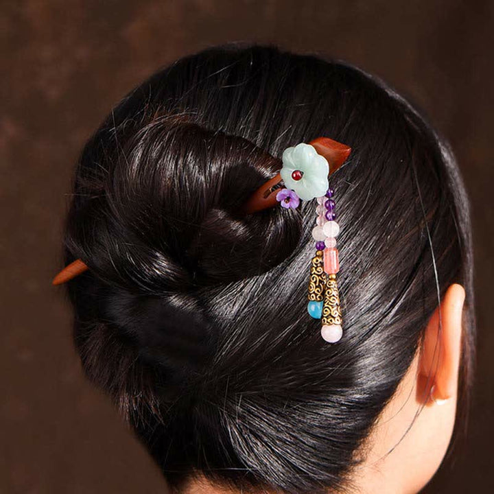 Red Sandalwood Amethyst Aventurine Protection Hairpin Decoration - image 7