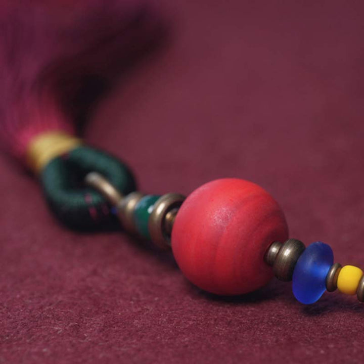 Buddha Stones 108 Mala Beads Bodhi Seed Dzi Bead Peace Tassel Bracelet - image 10