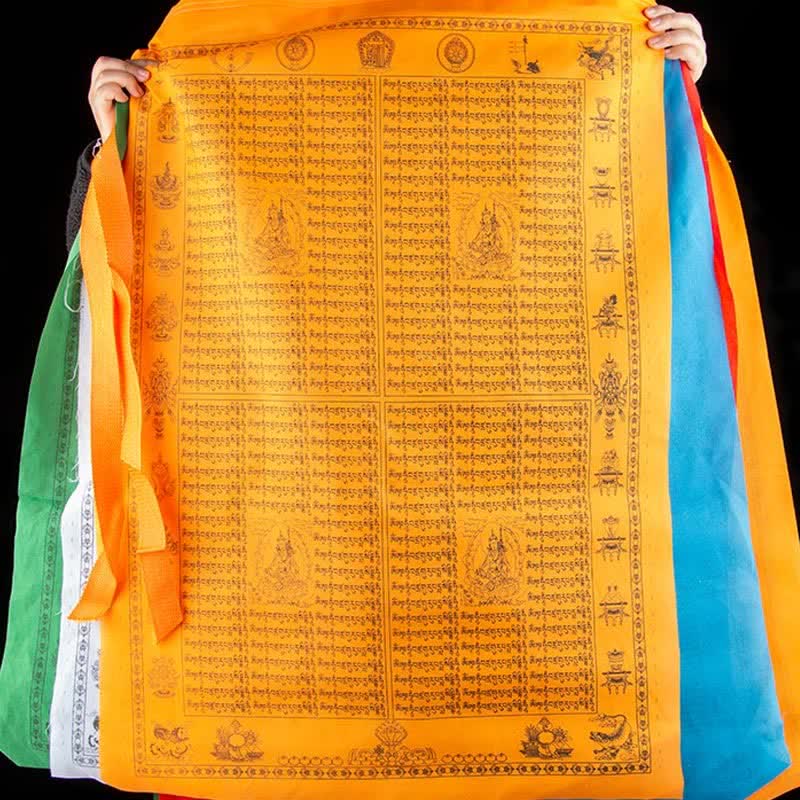 Buddha Stones Tibetan 5 Colors Windhorse Happiness Auspicious Outdoor Prayer Flag - image 6
