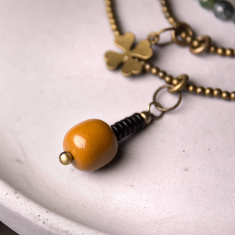 Buddha Stones Moss Agate Copper Lucky Multilayer Bracelet - image 3