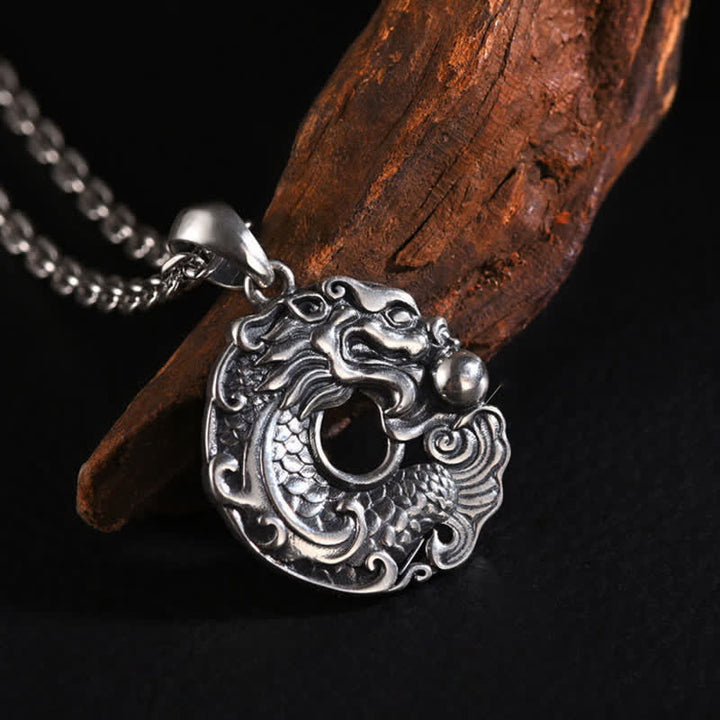 Buddha Stones Koi Fish Dragon Peace Buckle Wealth Necklace Pendant - image 6