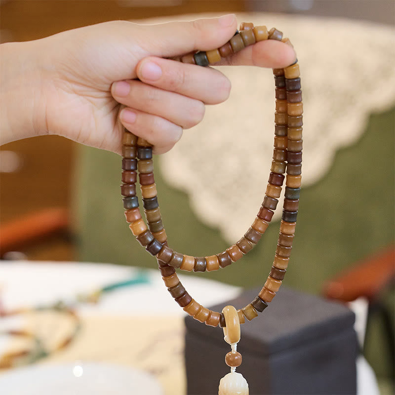 Buddha Stones 108 Mala Beads Bodhi Seed Buddha Hand Lotus Engraved Harmony Bracelet - image 5