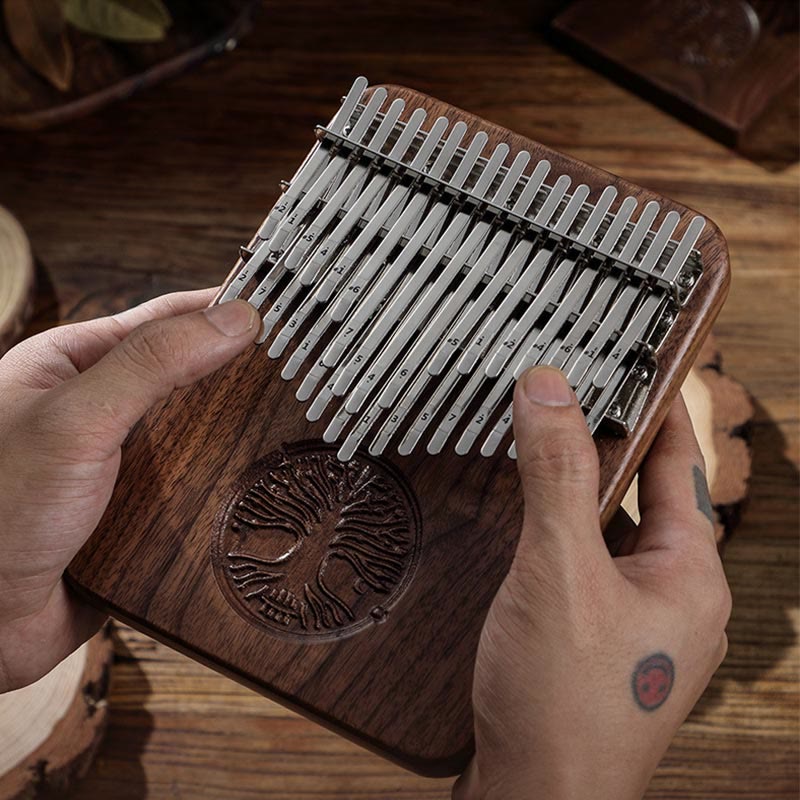 Buddha Stones Kalimba 34 Keys Thumb Piano Tree of Life Design Portable Finger Marimba Piano - image 5