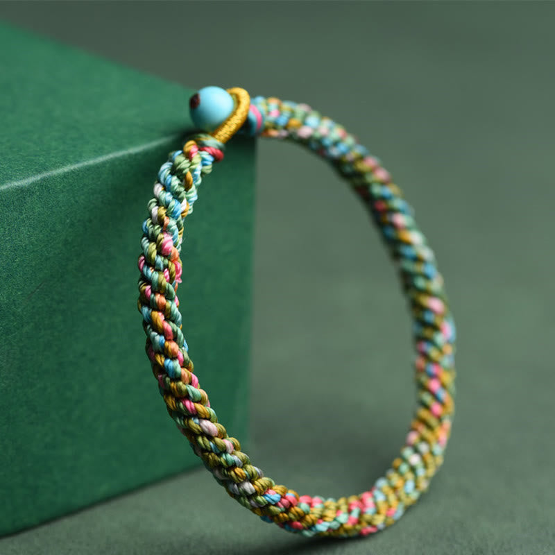 Buddha Stones Colorful Rope Luck Handcrafted Braided Child Adult Bracelet - image 2