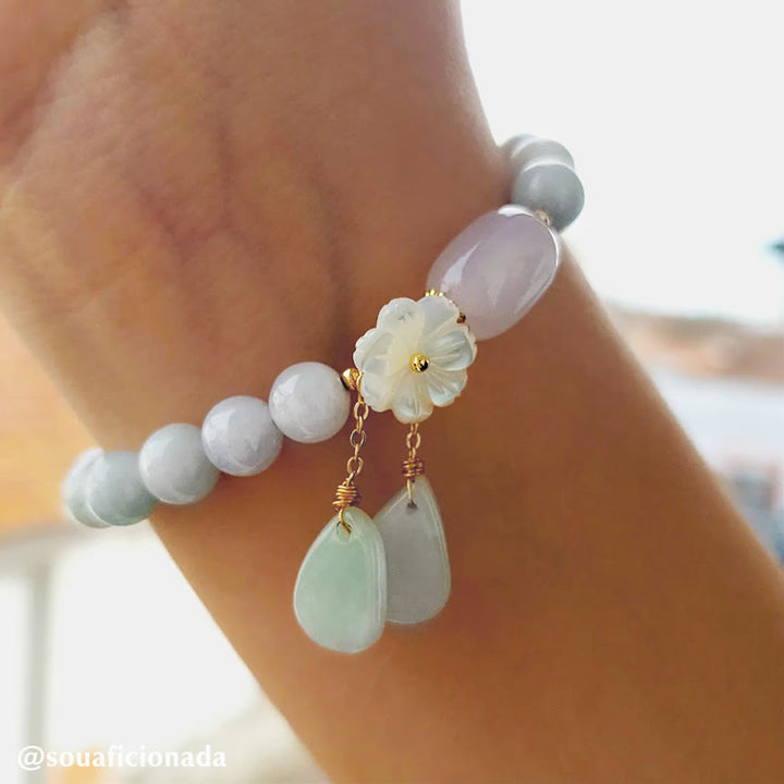 Buddha Stones "Hoping for Purity and Peace"Natural White Jade Bracelet Includes Gift Message Card - image 12