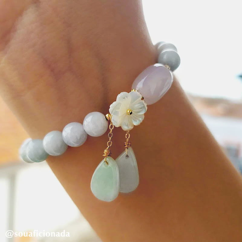 Buddha Stones Natural White Jade Luck Bracelet - image 7