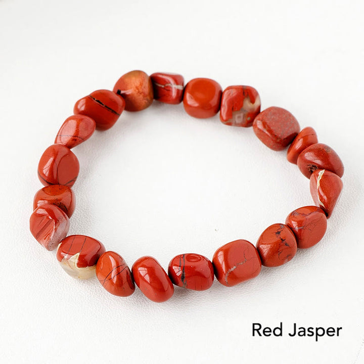 Natural Irregular Shape Crystal Stone Spiritual Awareness Bracelet - Red Jasper - image 24