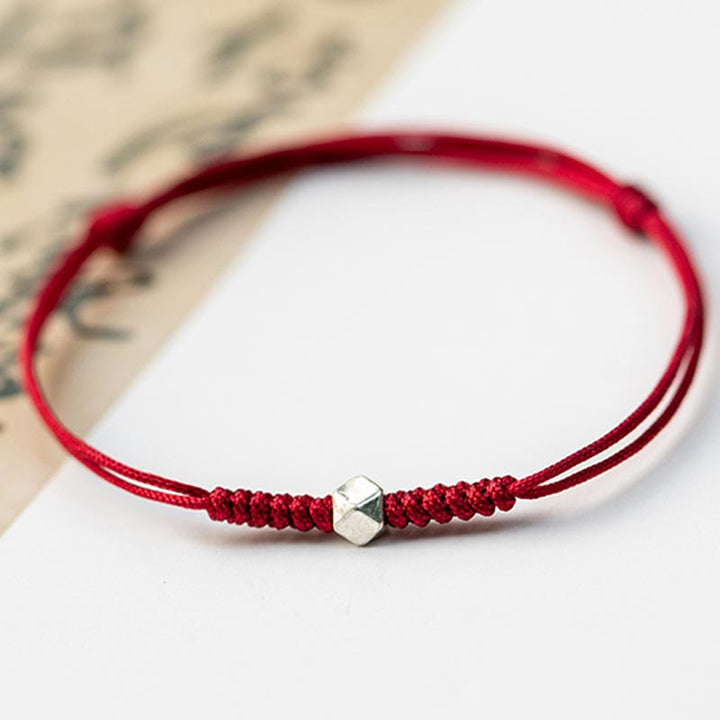 Buddha Stones 925 Sterling Silver Luck Bead Protection Red String Braided Bracelet - image 6