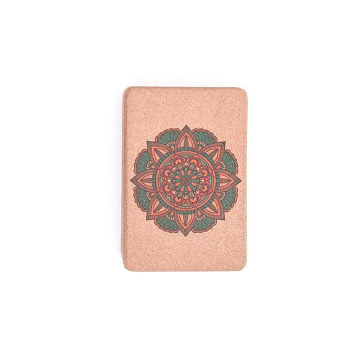 Buddha Stones Tibetan Mandala Mindful Yoga Cork Block - Green Mandala Flower - image 15