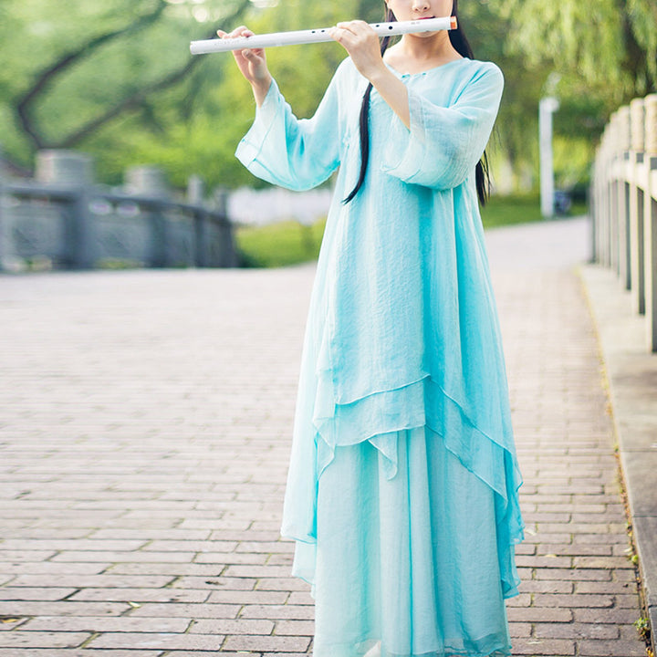 Buddha Stones 3Pcs Yoga Chiffon Clothing Uniform Meditation Zen Practice Women's Set - image 5