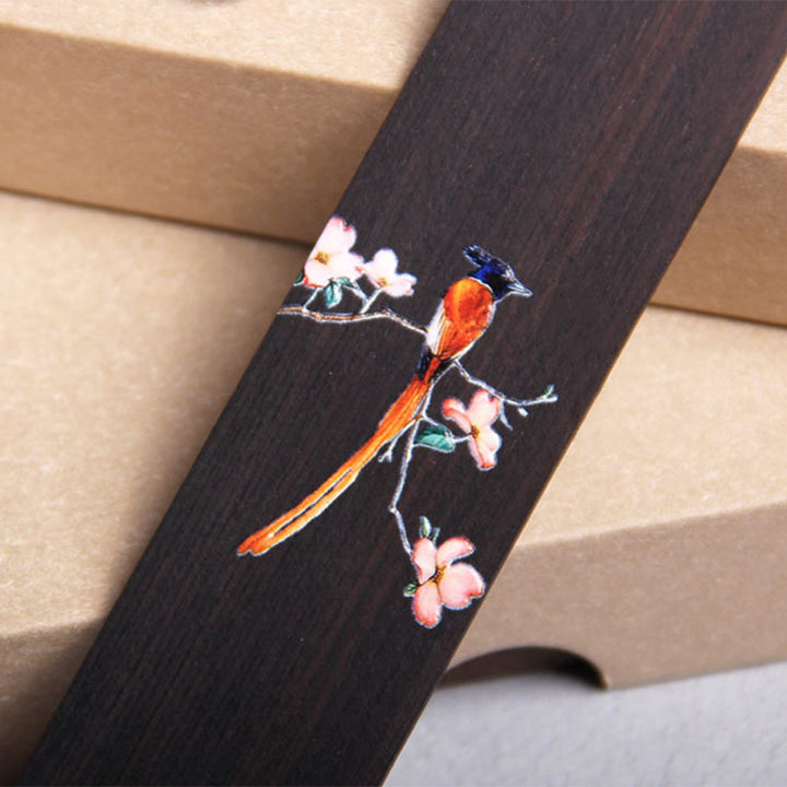 Buddha Stones Oriole Bird Flower Ebony Wood Bookmarks With Gift Box - image 2